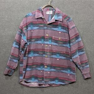 Vintage Blazer Firenze Aztec Shirt Mens XL Southwest Pattern Blanket Button
